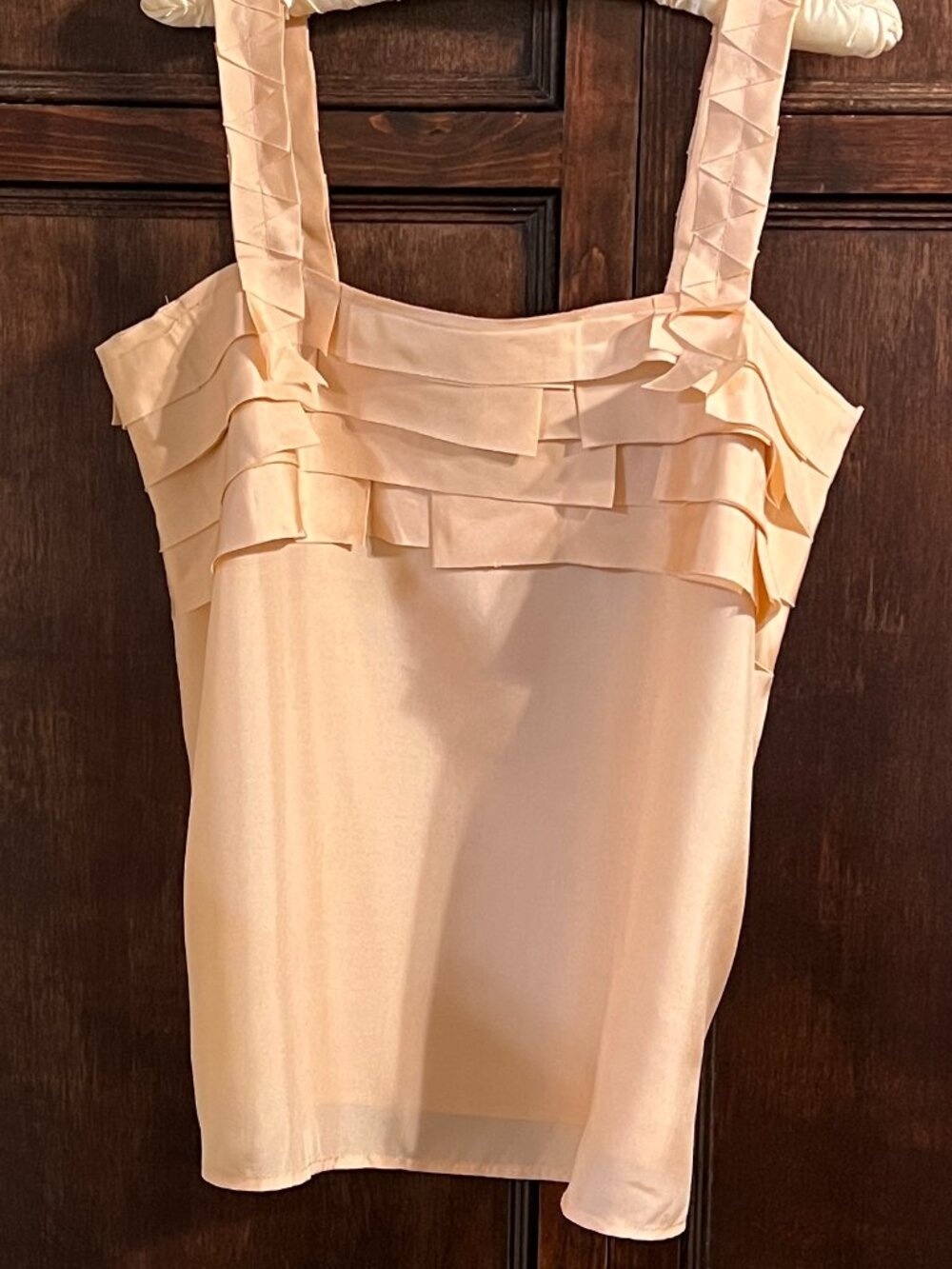 J CREW 100% SILK CAMISOLE PALE PEACH SIZE 8
